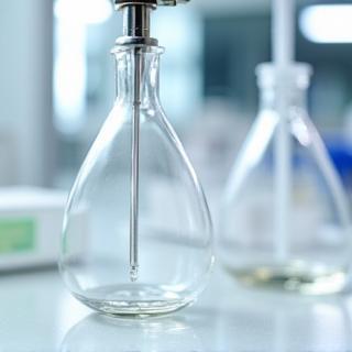 Close-up of lab equipment used for quality testing of cosmetics